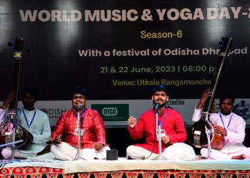 Artistes perform on the last evening of the event