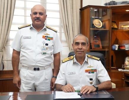 Vice Admiral Tarun Sobti taking charge as deputy chief from Vice Admiral Sanjay Mahindru